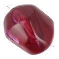 Perle baroque irrégulière en résine opaque 19x15 mm - Marbré Rouge foncé pailleté|raw }}