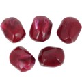Perle baroque irrégulière en résine opaque 19x15 mm - Marbré Rouge foncé pailleté