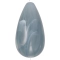 Perle poire en résine opaque 30x16 mm - Bleu gris marbré x1|raw }}