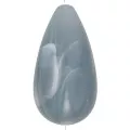 Perle poire en résine opaque 30x16 mm - Bleu gris marbré x1