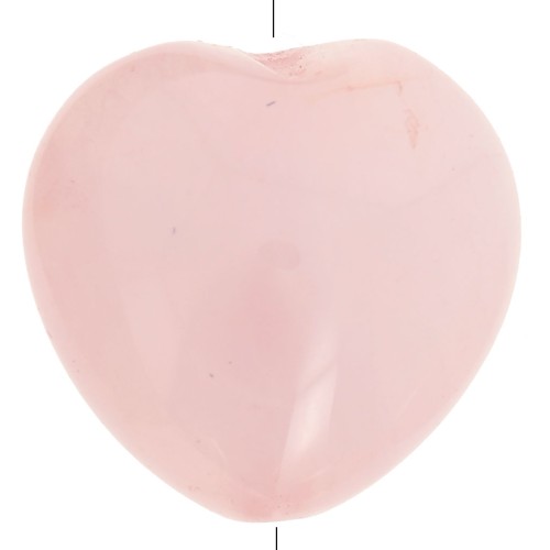 Perles coeurs 14 mm pierre gemme - Quartz rose x4