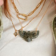 Intercalaire aigle 42x24 mm en pierre gemme teintée - Citrine x1