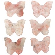 Pendentif papillon 13x18 mm en pierre gemme - Rhodonite x1