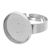 Bague réglable T.52 à T.57 pour cabochon 14 mm - Acier inoxydable x1|raw }}
