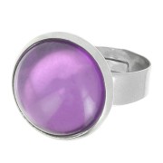 Bague réglable T.52 à T.57 pour cabochon 14 mm - Acier inoxydable x1
