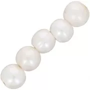 Perles d'eau douce rondes 10 mm - gros trou 3 mm - Grade A - Blanc nacré x4