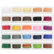 Assortiment de 25 bobines de 16 m de fil nylon ciré - 0.45 mm - multicolore x1|raw }}