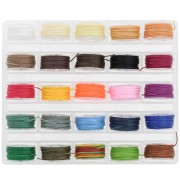 Assortiment de 25 bobines de 6 m de fil nylon ciré - 0.65 mm - multicolore x1|raw }}