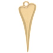 Pendentif coeur 28x10 mm - Doré à l'or fin x1