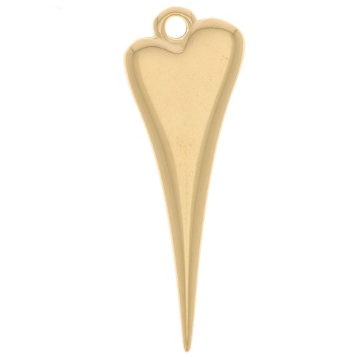Pendentif coeur 28x10 mm - Doré à l'or fin x1