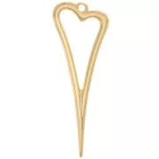 Pendentif coeur évidé 38x14 mm - Doré à l'or fin x1