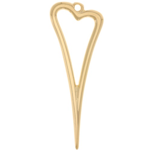 Pendentif coeur évidé 38x14 mm - Doré à l'or fin x1