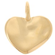 Pendentif coeur martelé 20x18 mm - Doré à l'or fin x1|raw }}
