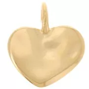 Pendentif coeur martelé 20x18 mm - Doré à l'or fin x1