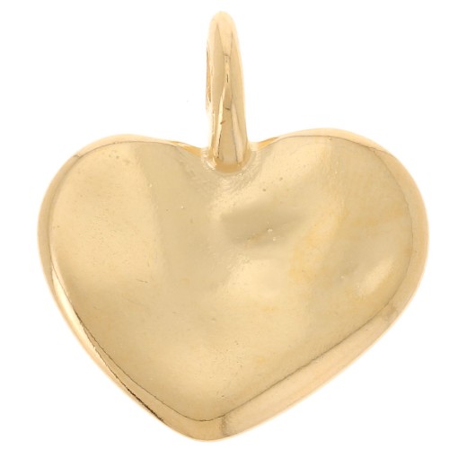 Pendentif coeur martelé 20x18 mm - Doré à l'or fin x1