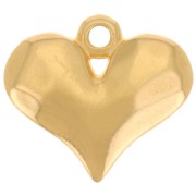 Pendentif coeur bombé martelé 14x16 mm - Doré à l'or fin x1|raw }}