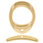 Fermoir ovale bombé en T 21x17 mm pour bracelet ou collier - Doré à l'or fin x1