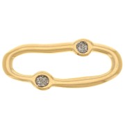 Intercalaire ovale irrégulier 30x13mm & résine époxy - Doré Or fin - Gris pailleté|raw }}