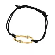 Intercalaire ovale irrégulier 30x13mm & résine époxy - Doré Or fin - Gris pailleté