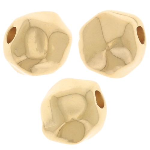 Perle ronde irrégulière 8 mm - Doré à l'or fin x1