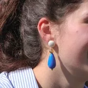 Perle ronde irrégulière 8 mm - Doré à l'or fin x1