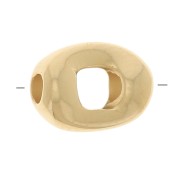 Perle rectangle évidee 8x6 mm - Doré à l'or fin x1