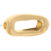 Perle rectangle évidee 13x6.5 mm - Doré à l'or fin x1