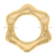 Perle fleur évidée 13 mm - Doré à l'or fin x1