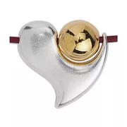 Pendentif coeur 20x22 mm pour perle 10 mm - Doré à l'or fin x1