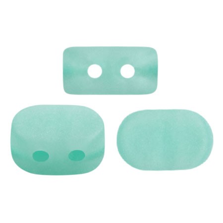 Perles en verre Lipsi® par Puca® 4x6 mm - Blue Green Opal Mat x10g