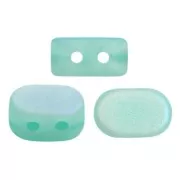 Perles en verre Lipsi® par Puca® 4x6 mm - Blue Green Opal Mat AB x10g