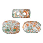 Perles en verre Lipsi® par Puca® 4x6 mm - Blue Green Opal Tweedy x10g|raw }}