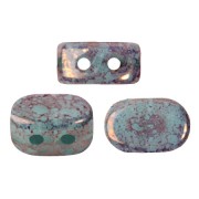 Perles en verre Lipsi® par Puca® 4x6 mm - Blue Green Opal Bronze x10g