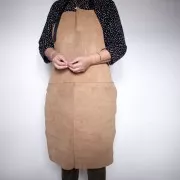 Tablier en cuir de daim souple avec poche - pour bijoutier - Marron x1