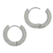 Créoles rondes 14 mm - Fil 3 mm - Acier inoxydable 304L x2