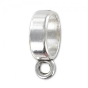 Poussoir attache breloque pour corde 10 mm Placage Argent fin vieilli x1