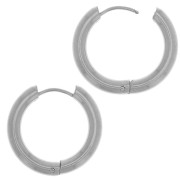 Créoles rondes 20 mm - Fil 3 mm - Acier inoxydable 304L x2|raw }}