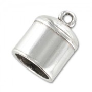 Embout pour création de bijoux spirale ou pour cordon 10mm Placage Argent fin vieilli