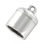 Embout pour création de bijoux spirale ou pour cordon 10mm Placage Argent fin vieilli