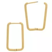 Créoles rectangle 25x15 mm - Acier inoxydable 304L Doré x2