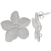Clous d'oreilles fleur de cerisier 24 mm - anneau ouvert - Acier inox 304L x2|raw }}
