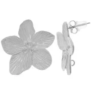 Clous d'oreilles fleur de cerisier 24 mm - anneau ouvert - Acier inox 304L x2