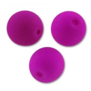 Perles en verre tchèque rondes  8 mm Neon Purple Mat x20