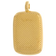 Pendentif rectangle  21x12mm avec résine époxy - Doré à l'or fin - Rose foncé x1