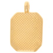 Pendentif rectangle 19x12mm résine époxy - Doré à l'or fin - Rose clair - Blanc x1