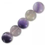 Perle Ronde 14 mm pierre gemme Fluorite x1