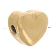 Perle coeur 6.5x6 mm - Acier inoxydable 316L Doré x1