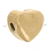 Perle coeur 6.5x6 mm - Acier inoxydable 316L Doré x1