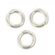 Anneaux ouverts 6x1 mm Placage Argent fin x50