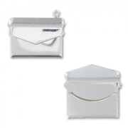 Pendentif enveloppe à ouvrir 18x21,5 mm argenté x1|raw }}